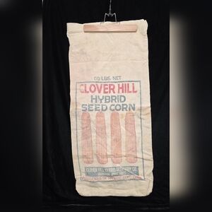Corn Bag Sack Cloth Bag,  CLOVER HILL HYBRID SEED CORN CO., Vintage Bag 7